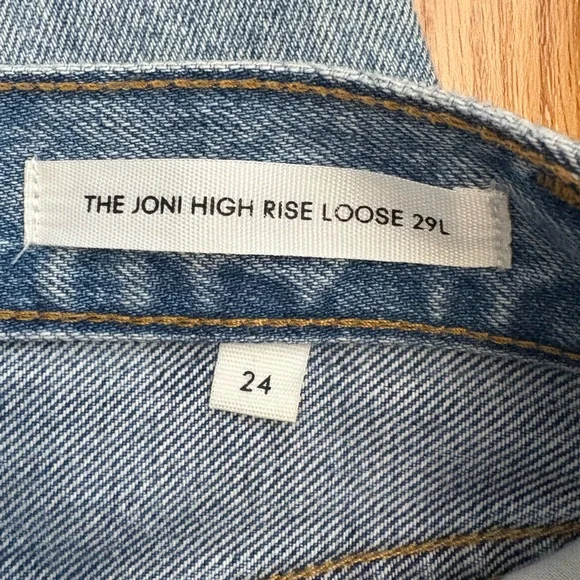 Denim Forum The Joni Highrise Loose Blue Jean Size 24 Organic Cotton Button Fly - Picture 9 of 17